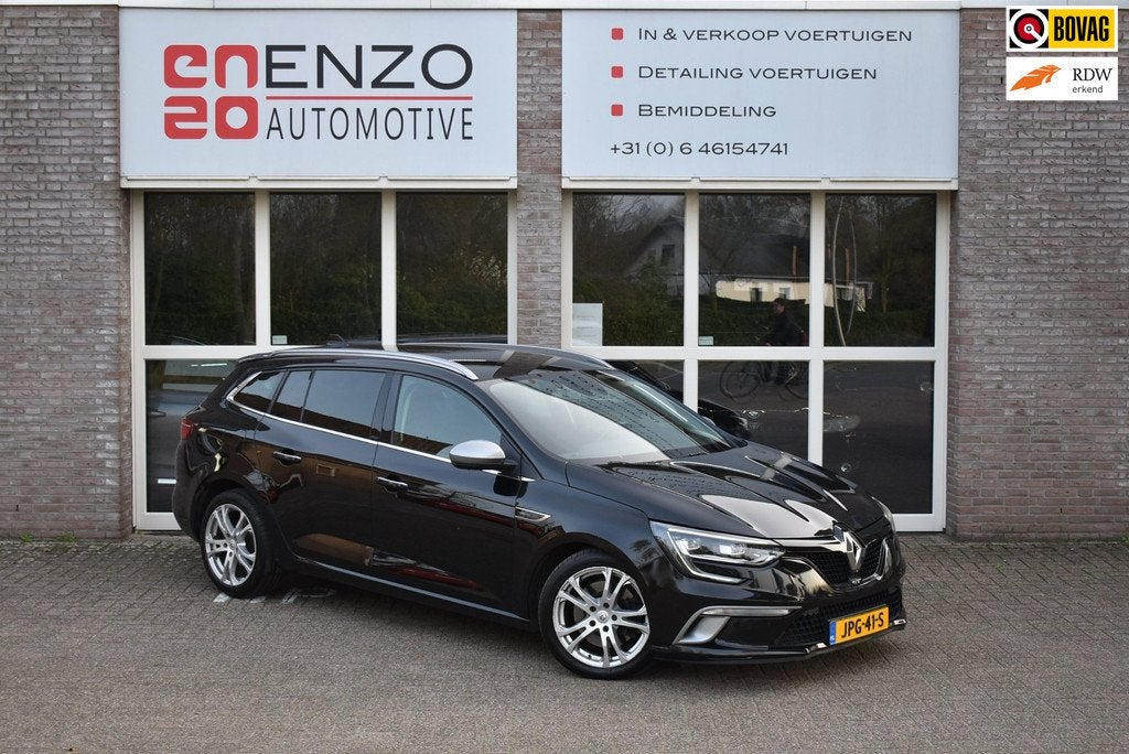 Renault Mégane Estate 1.6 GT-Line 205PK Automaat, Auto's, Gebruikt, Zwart, Alcantara, Zwart