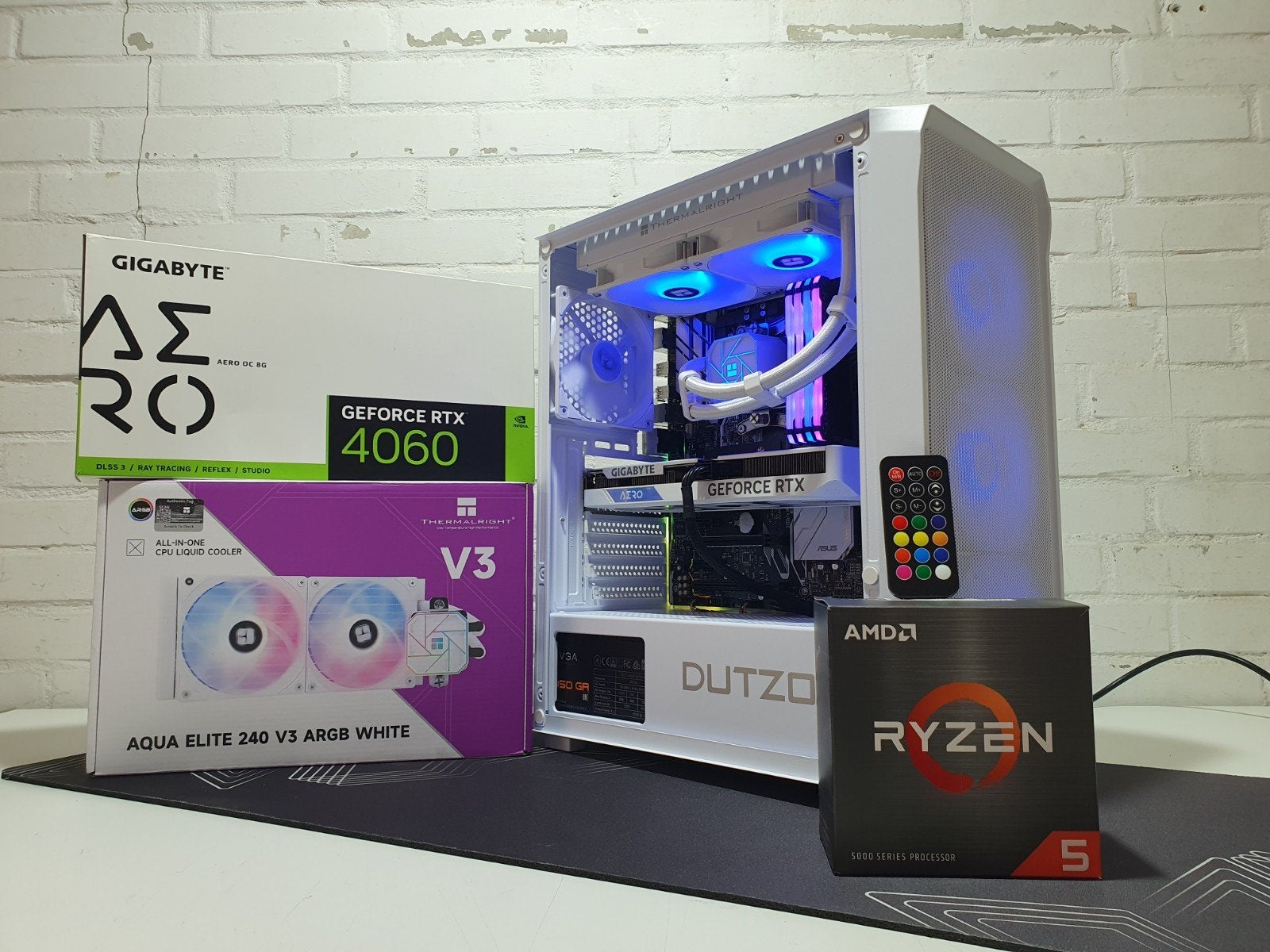 White Game PC Ryzen 5 5500 RTX 4060 32GB DDR4 2TB SSD, Computers en Software, Desktop Pc's, Refurbished, 4 Ghz of meer, SSD, 32 GB