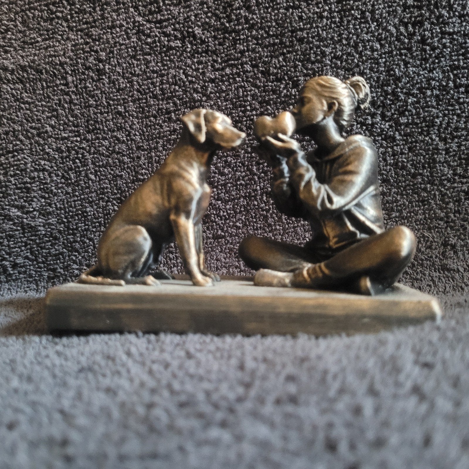 3D Geprinte Vrouw met Hond - Uniek Decoratiestuk, Ophalen of Verzenden, Nieuw, Dier