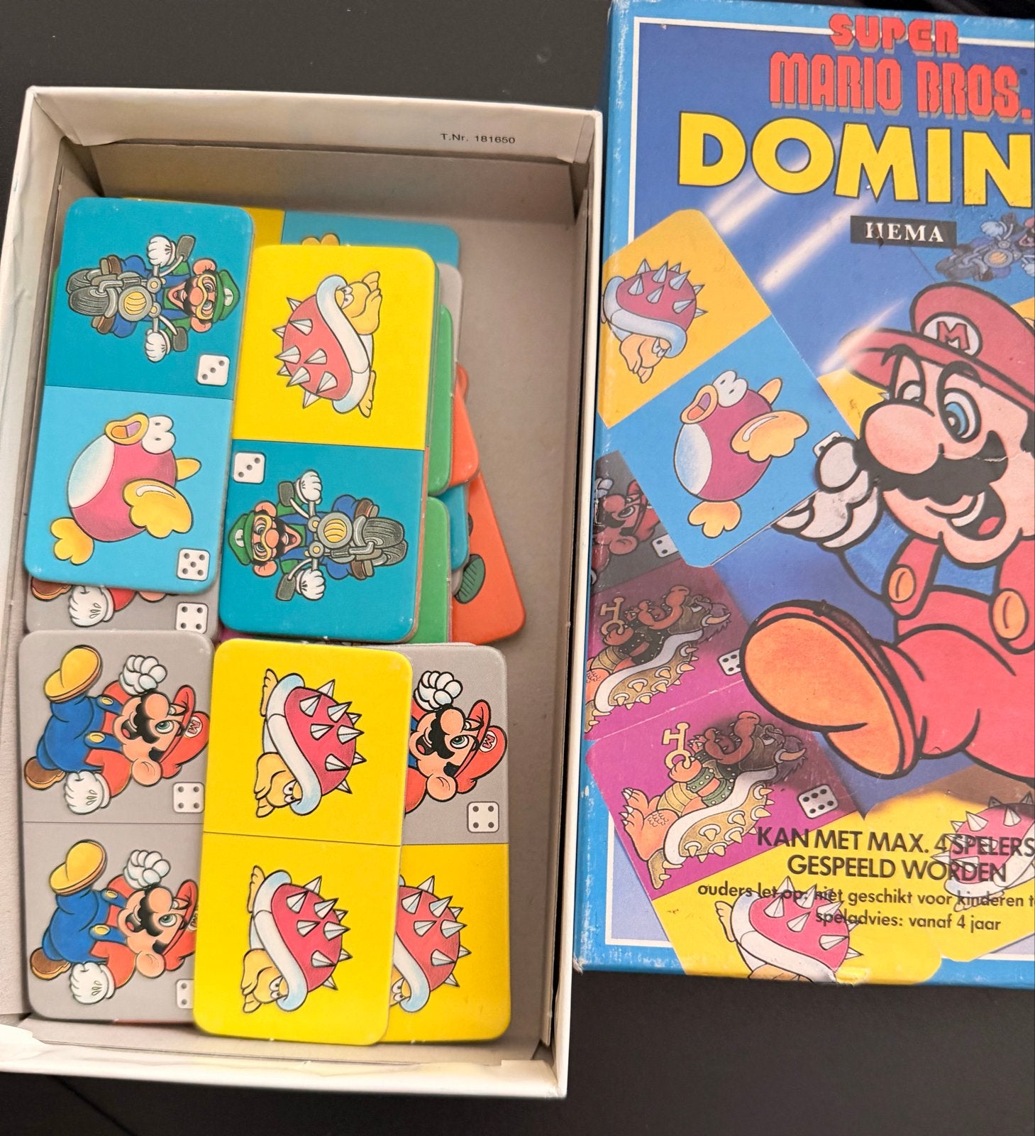 Super Mario Bros. Domino - Vintage, Drie of vier spelers, Ophalen of Verzenden, Gebruikt
