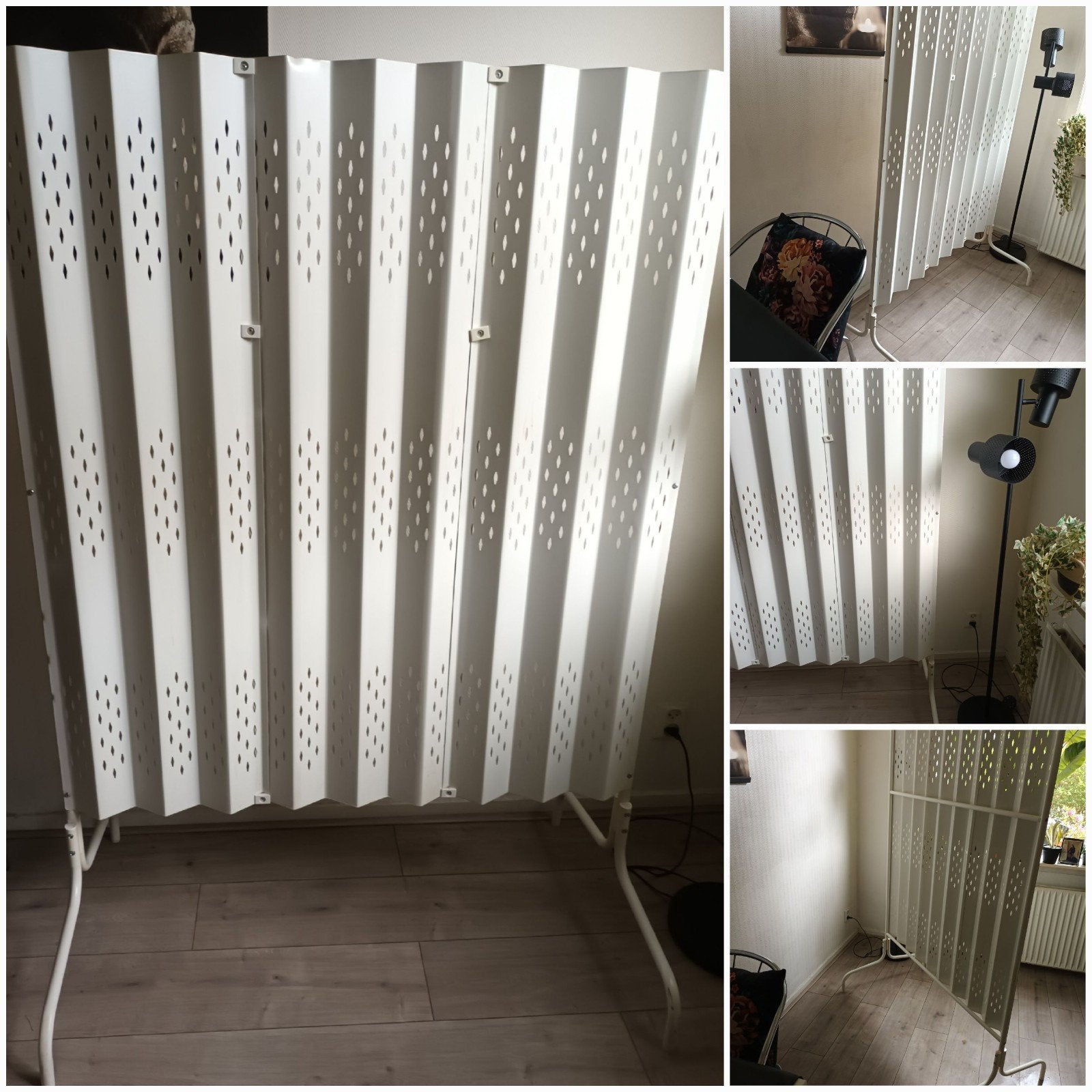Vintage metalen kamerscherm / room divider, Huis en Inrichting, Woonaccessoires | Kamerschermen, Ophalen of Verzenden
