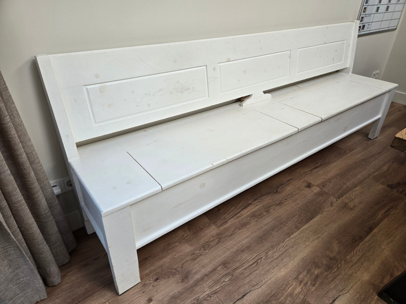 Mooie lange klepbank, Ophalen, Gebruikt, Minder dan 75 cm, Brocant, vintage