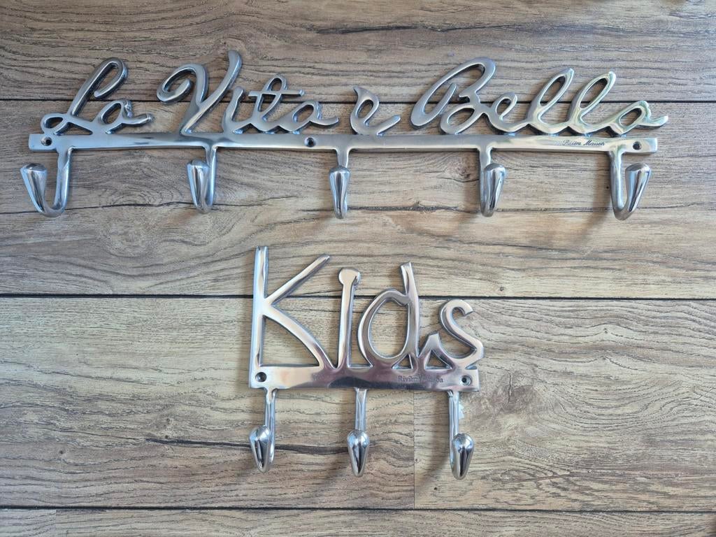 Riviera Maison kapstokken 'Kids' en 'La Vita è Bella', Huis en Inrichting, Woonaccessoires | Kapstokken, Zo goed als nieuw, Minder dan 100 cm