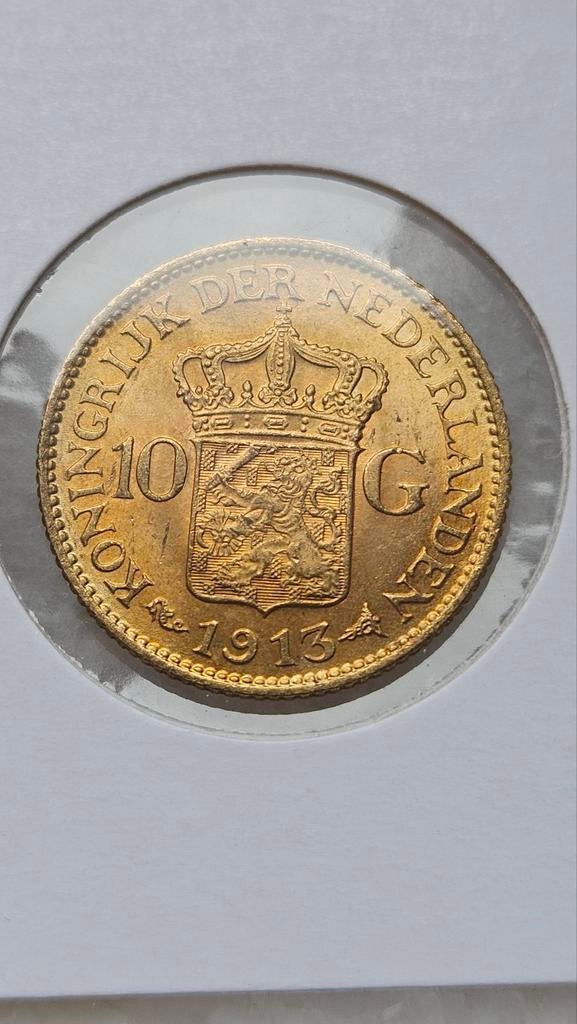 Gouden tientje 1913, Ophalen of Verzenden, Koningin Wilhelmina, 10 gulden, Goud