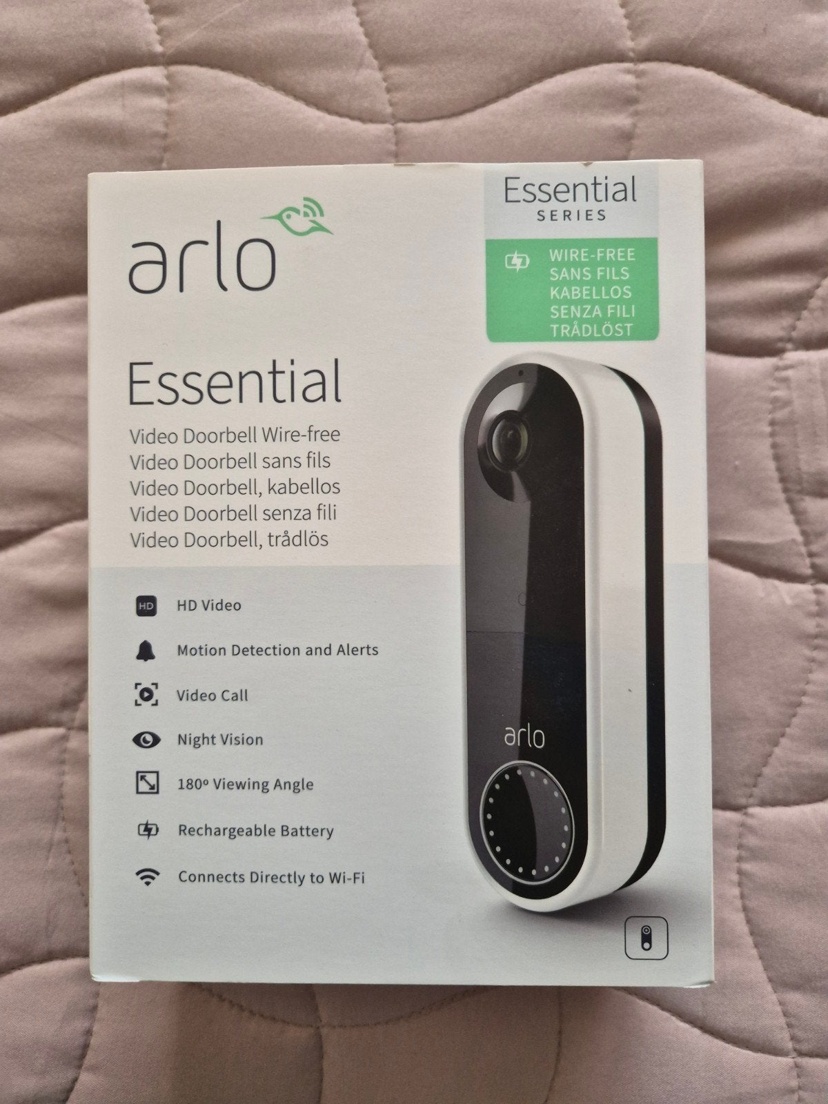Arlo Essential Video Deurbel Draadloos - compleet met doos, Ophalen of Verzenden, Ingebouwde camera, Nieuw, Draadloos
