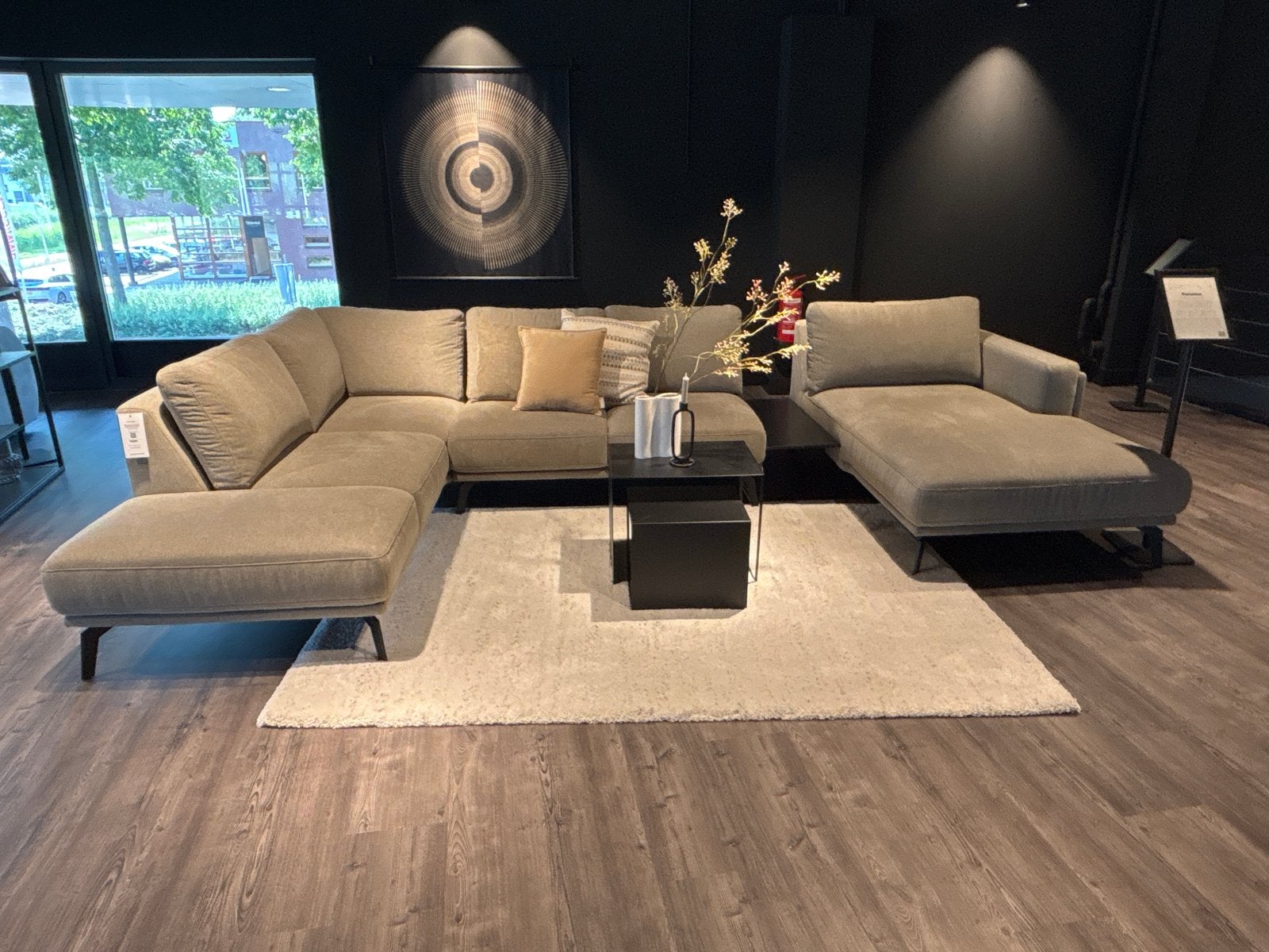 PROMINENT PURMEREND. Prachtige U-bank Panama., Design, Hoekbank, 300 cm of meer, Ophalen of Verzenden