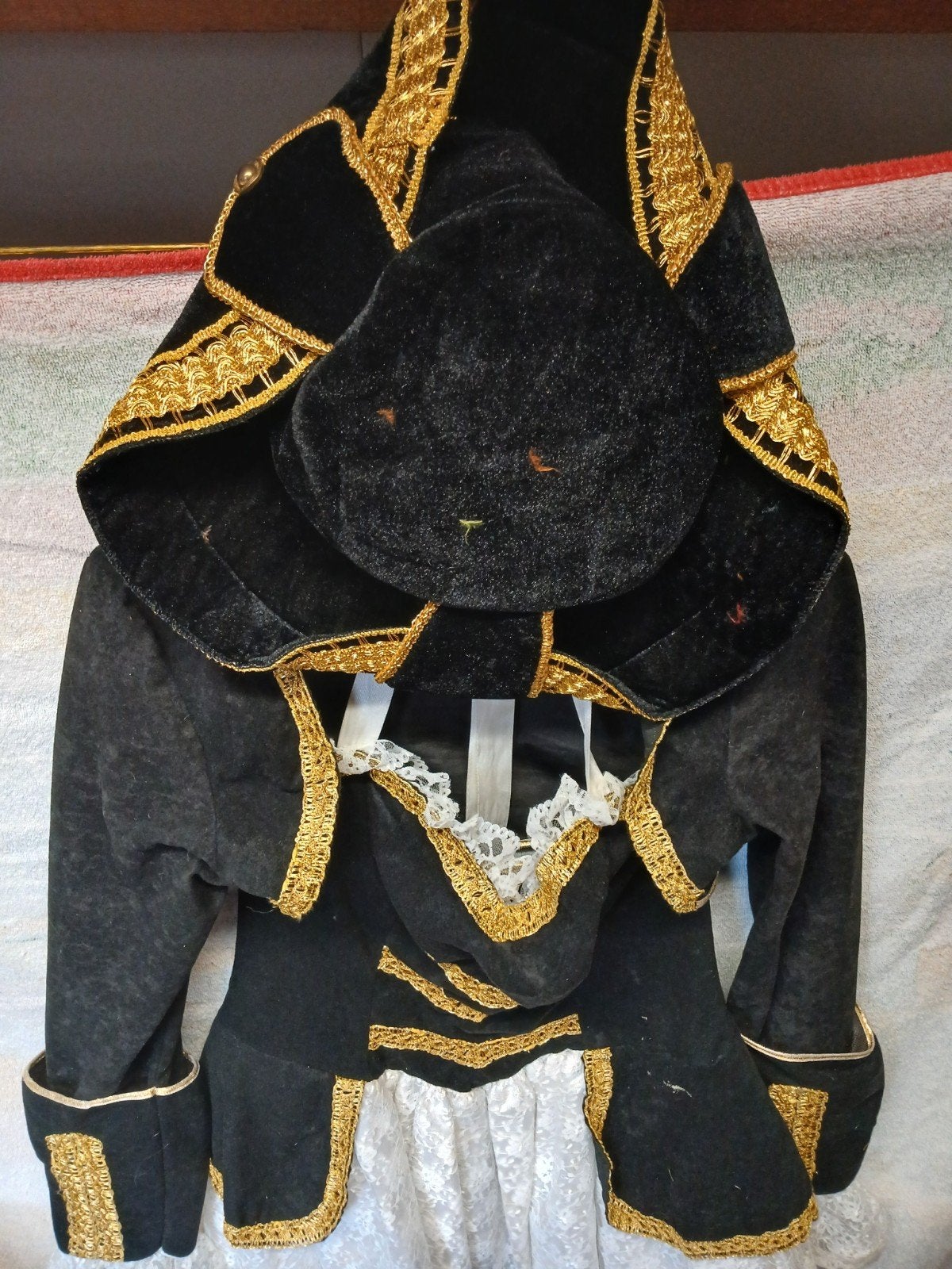 Carnavalsjurkje Zwart/Goud met Kant - Maat 42, Carnaval, Maat 42/44 (L), Ophalen of Verzenden, Kleding