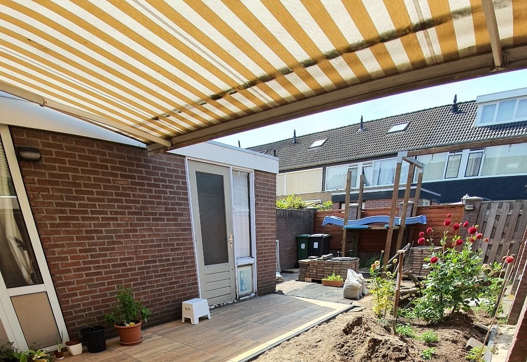 Knikarm zonnescherm, Tuin en Terras, Ophalen, Gebruikt, Elektrisch, 150 tot 300 cm