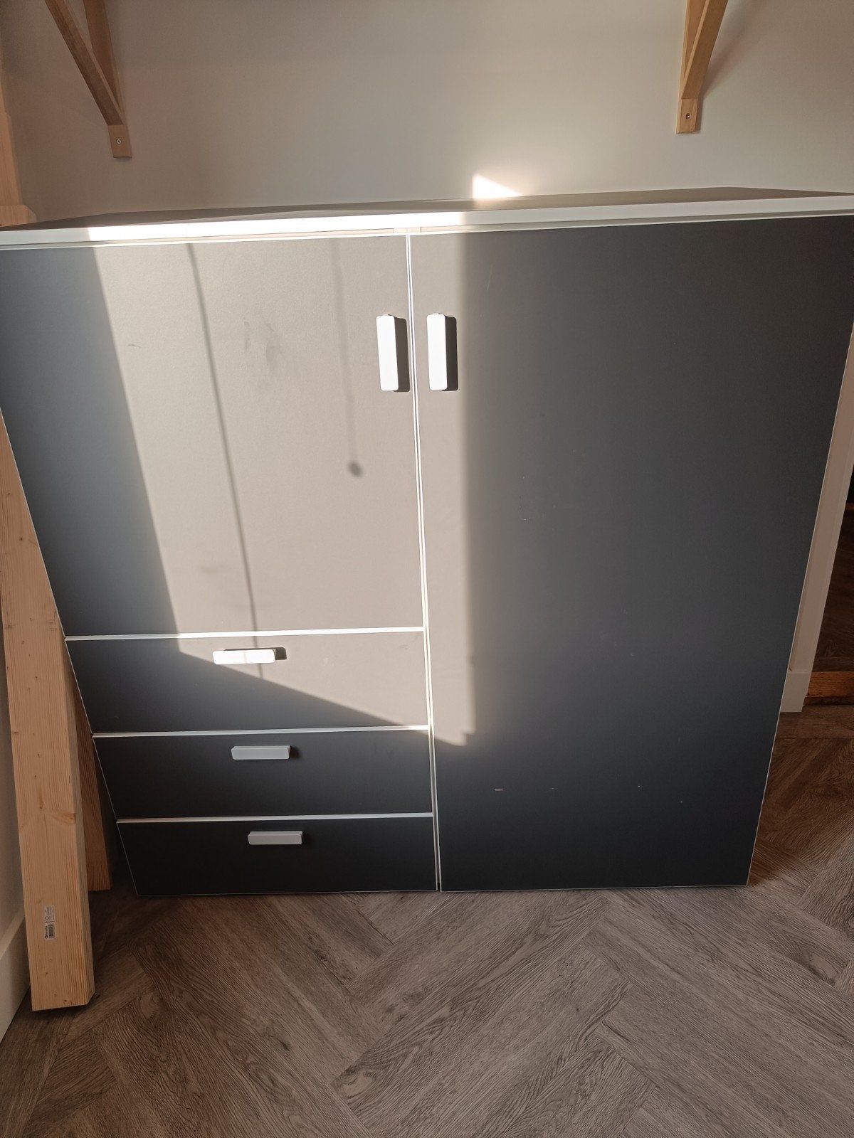 Ikea Platsa kast met Skatval deuren en Hjalpa lades, Ophalen, Overige materialen, Gebruikt, 100 tot 150 cm