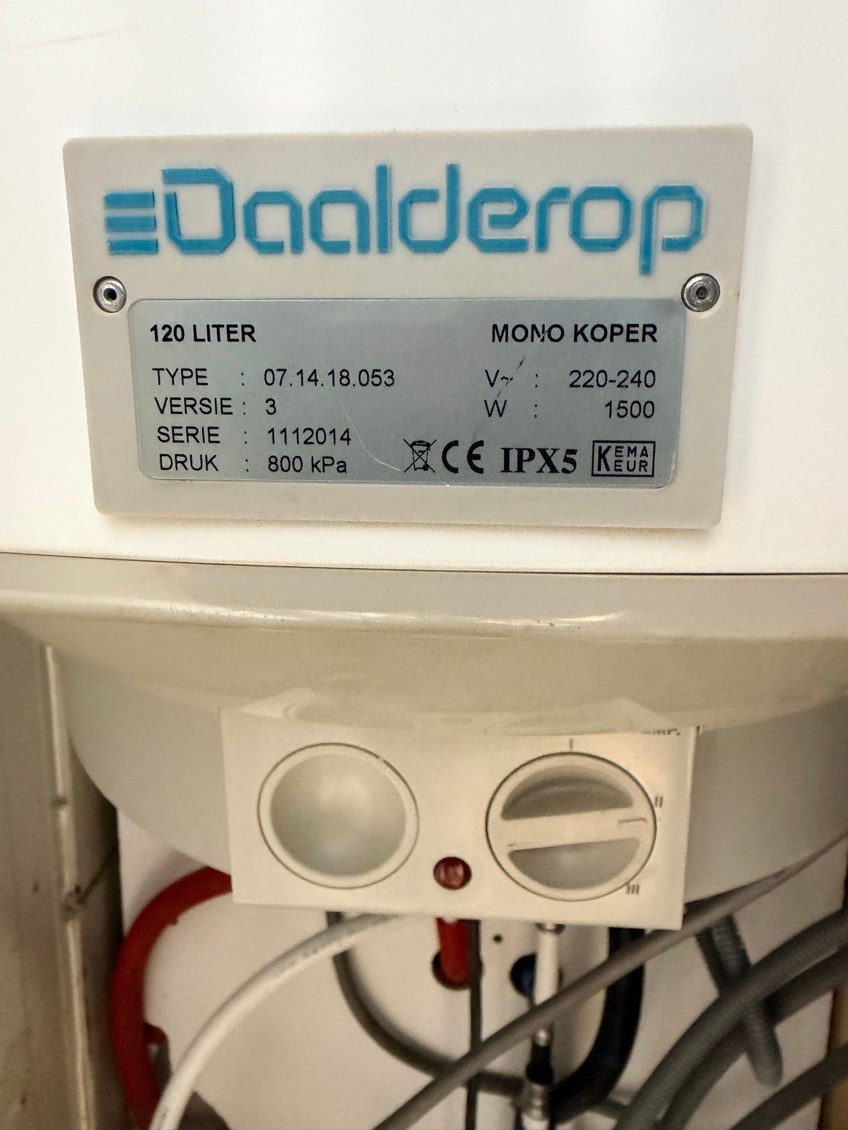 Daalderop Boiler 120 Liter - Mono Koper, Doe-het-zelf en Verbouw, Geisers en Boilers, Gebruikt, 100 liter of meer, Ouder dan 10 jaar