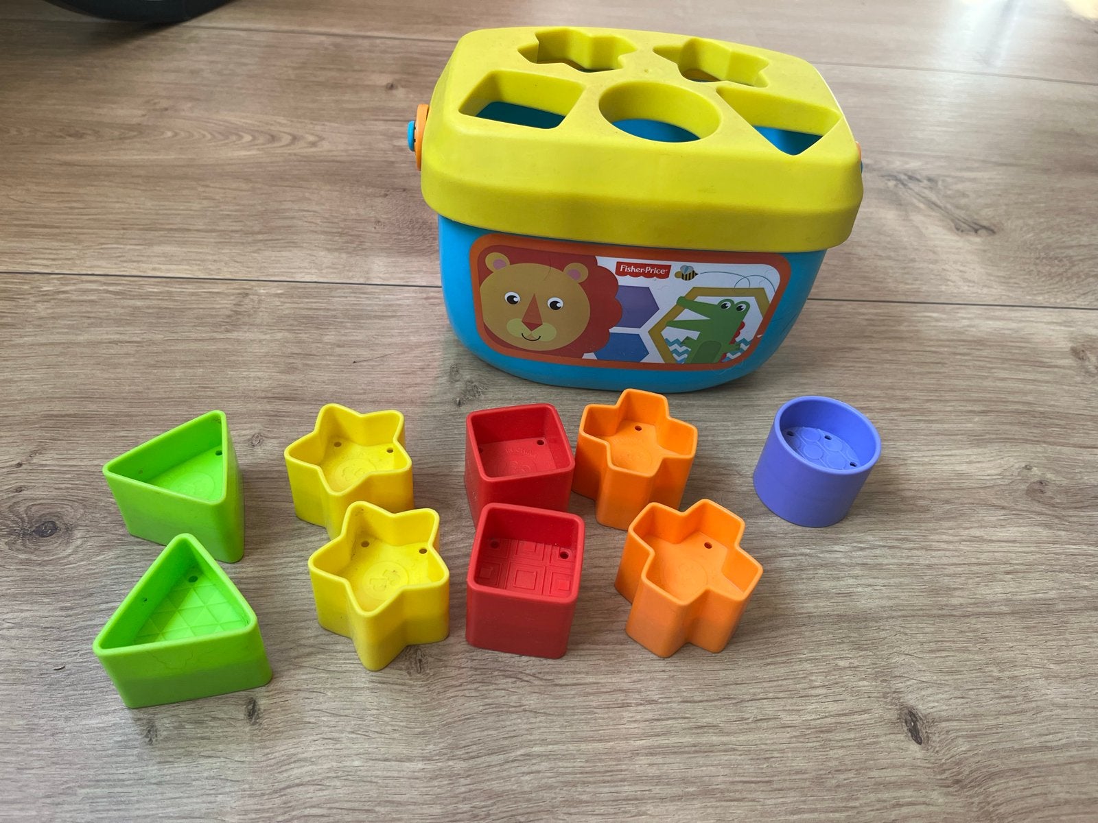 Fisher-Price Vormenstoof met 9 blokjes, Ophalen of Verzenden, Gebruikt, Overige typen