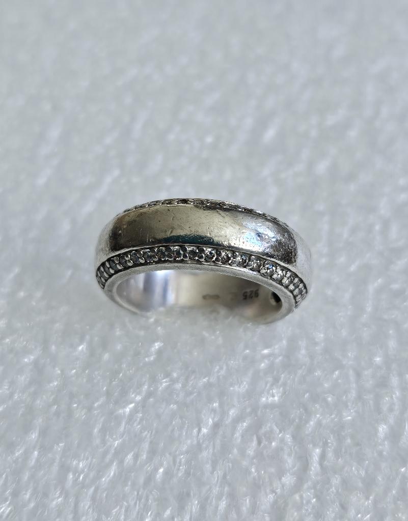 Maat 16,5 - TI SENTO zilveren (925) ring met veel ZIRKONIA'S, Ophalen, Dame, Zilver, Kleiner dan 17