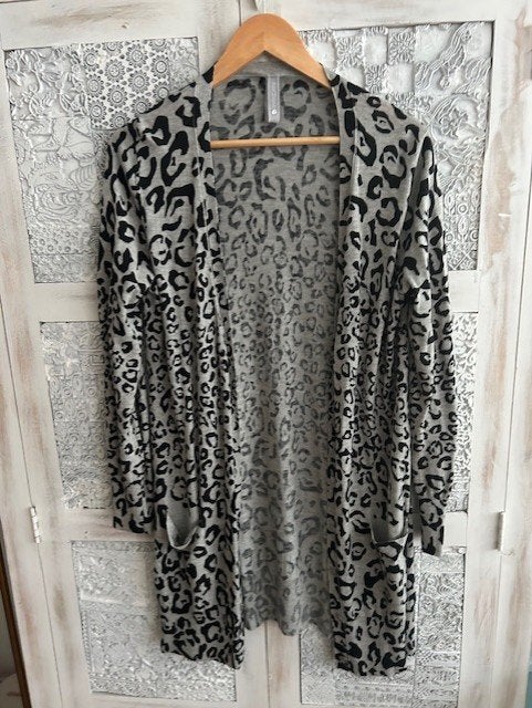 ZGAN! Vest Marccain grijs met zwarte panterprint maat 42/44, Maat 42/44 (L), Ophalen of Verzenden, Zo goed als nieuw, X