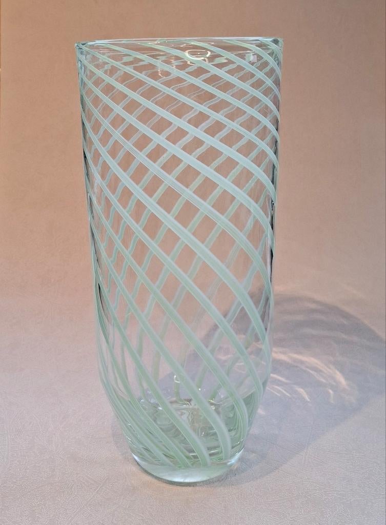 Hoge Vintage "Swirl" Vaas Muranoglas, Antiek en Kunst, Ophalen of Verzenden
