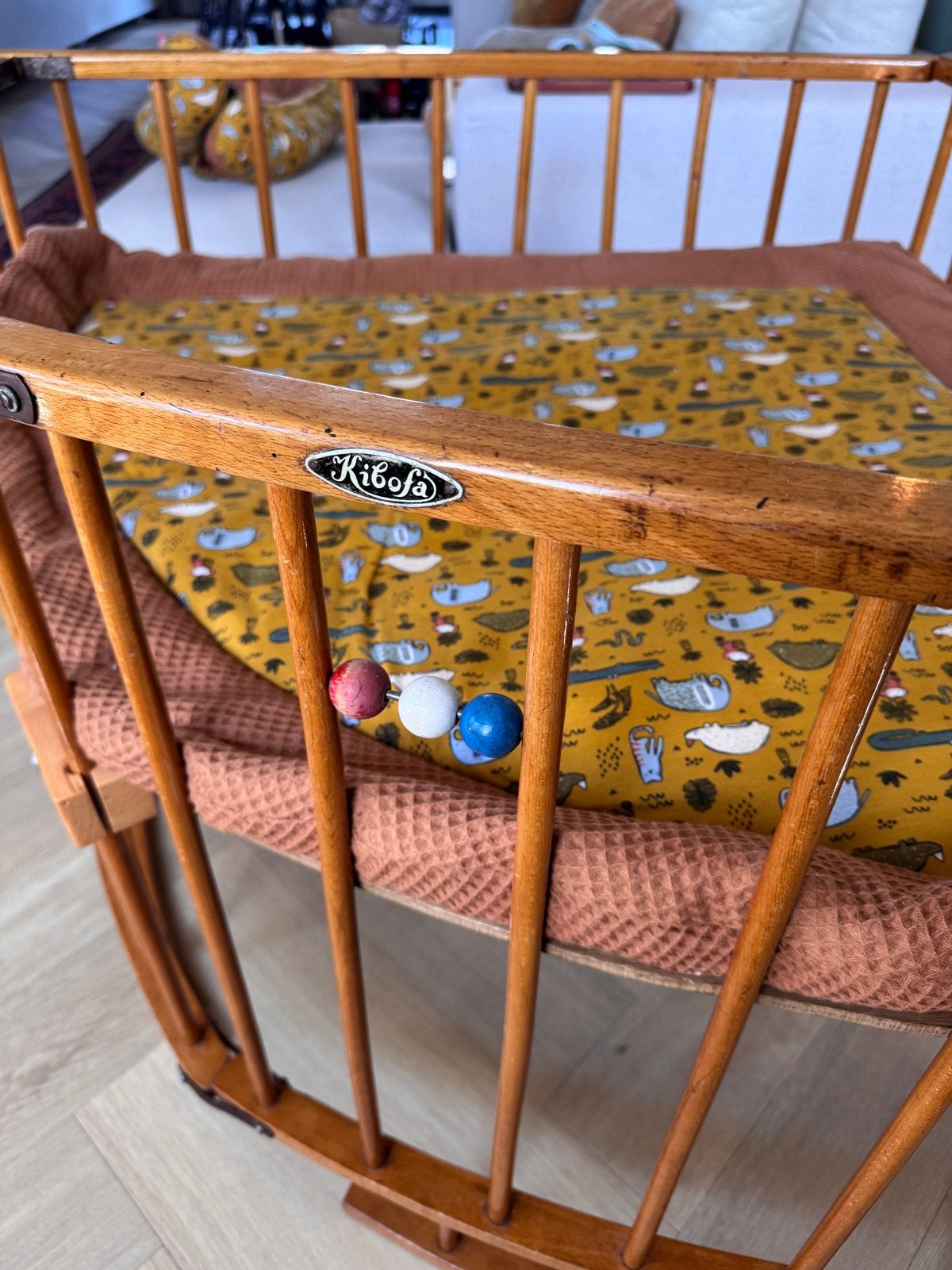 Originele Kibofa babybox (jaren ‘60’), maatwerk kleed, Ophalen, Gebruikt, Wieg