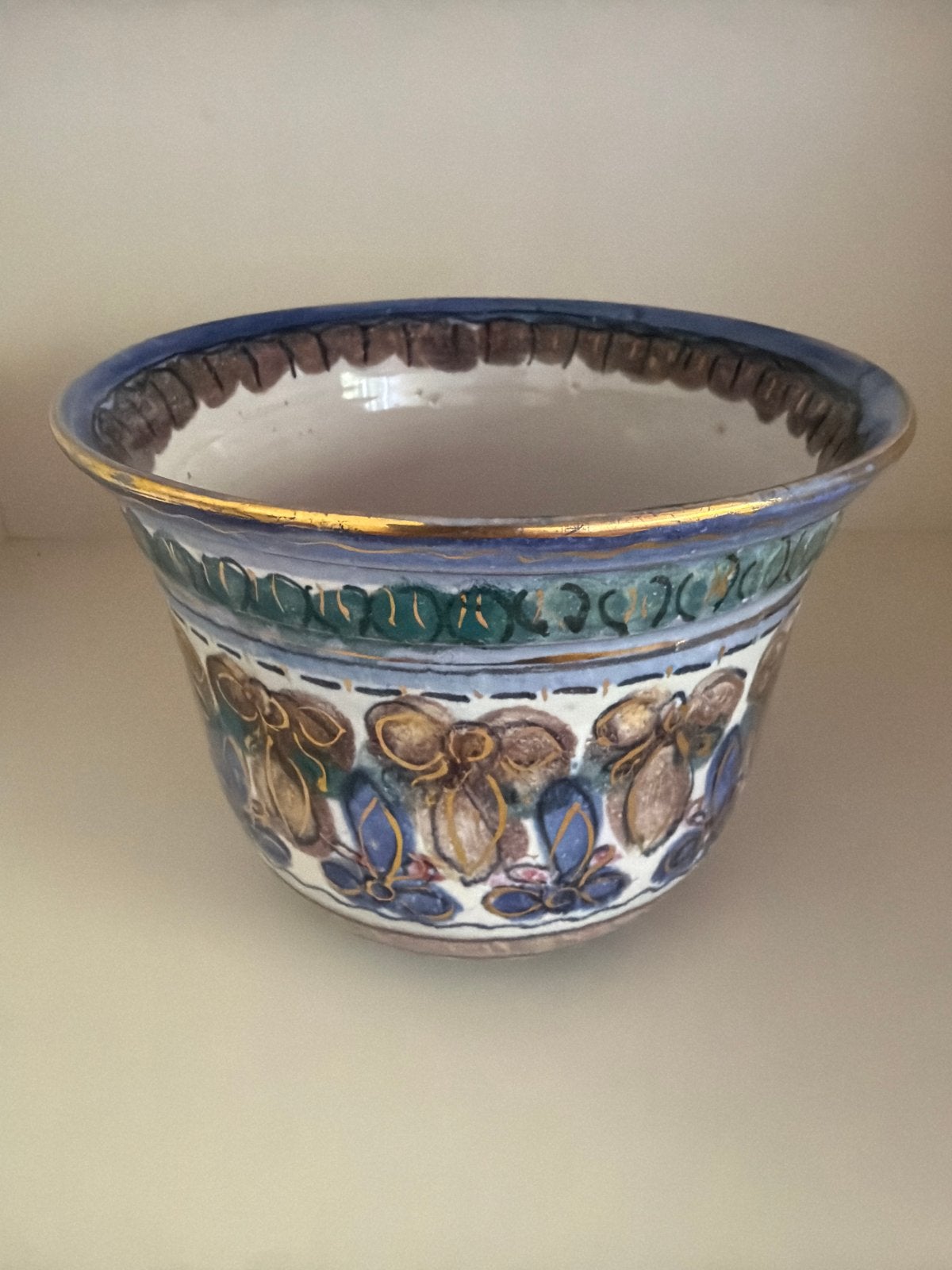 Antieke handgeschilderde aardewerken pot De Olde Kruyk, Antiek en Kunst, Ophalen of Verzenden
