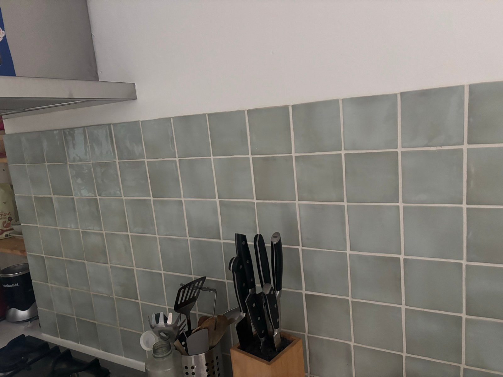 Wandtegel 10x10cm Manacor Mint groen handvorm glans, Ophalen, Nieuw, Minder dan 20 cm, Minder dan 5 m²