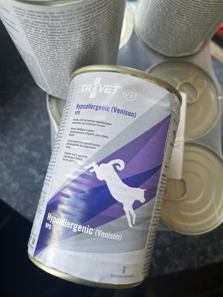 hondenvoeding in blik Hypoallergeen Venisson/Ree/Hert 9x400g, Ophalen, Hond