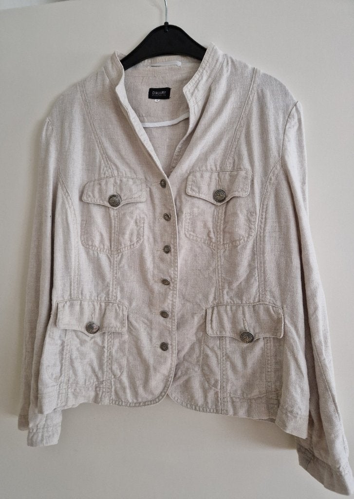 D'Auvry linnen jasje maat 46, Kleding | Dames, Jasjes, Kostuums en Pakken, Overige kleuren, Maat 46/48 (XL) of groter, Ophalen of Verzenden