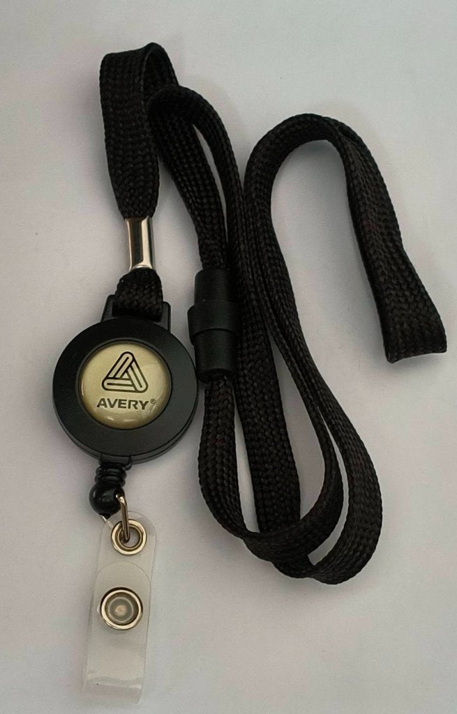 Avery keycord met afrolsysteem en pasjeshouder clip, Verzamelen, Ophalen of Verzenden, Nieuw, Merk