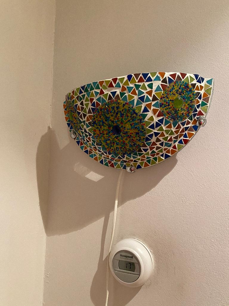 mosaic muur lamp half moon, Ophalen, Marokkanse, oriental mosaic, Minder dan 50 cm, Glas