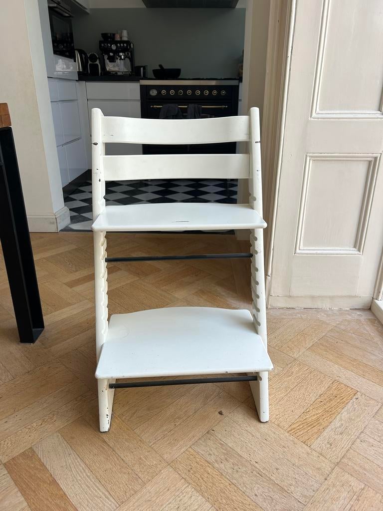 Stokke Tripp Trapp kinderstoel - Wit, Ophalen, Gebruikt, Meegroeistoel, Aanschuifbaar