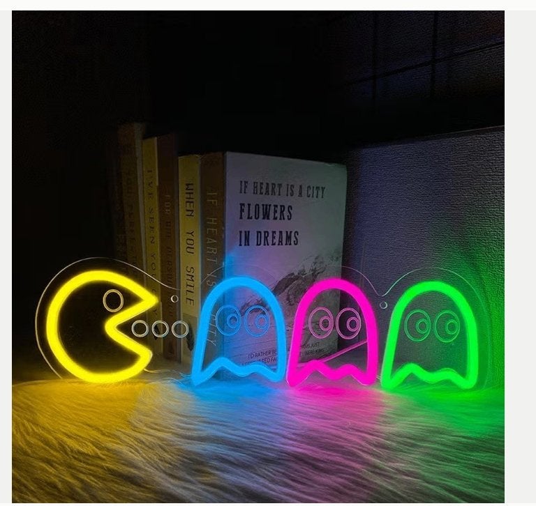 LED lamp neon stijl Pacman (42x13cm), Ophalen of Verzenden, Nieuw, Lichtbak of (neon) lamp