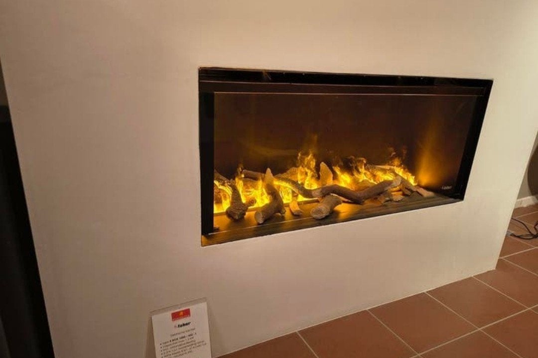 Waterdamp haard Faber E-Box showmodel kachel, Huis en Inrichting, Haarden, Ophalen of Verzenden, Zo goed als nieuw, Inbouwhaard