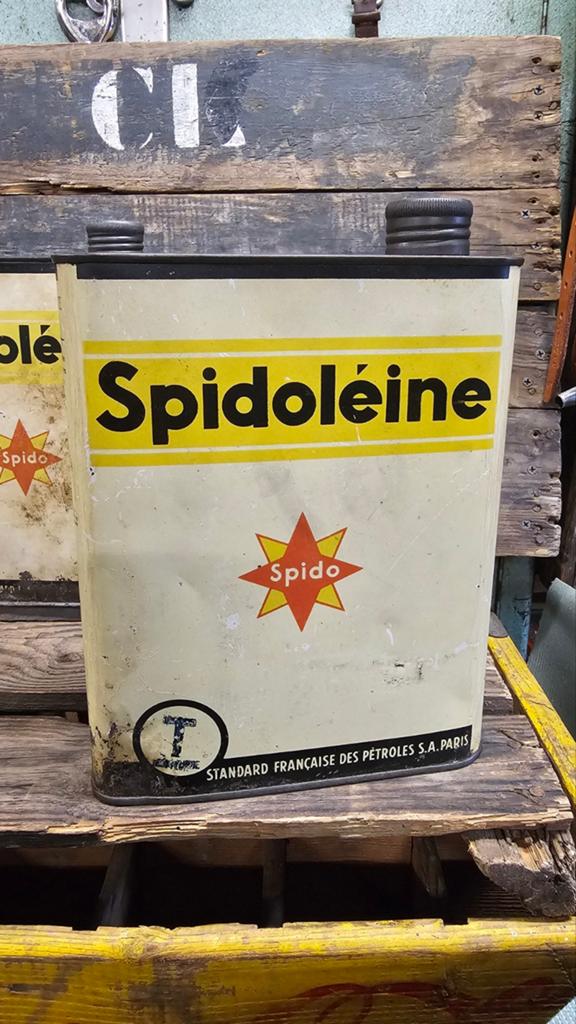 Spidoleine 2 liter olieblik, Verzamelen, Merken en Reclamevoorwerpen, Ophalen of Verzenden, Gebruikt