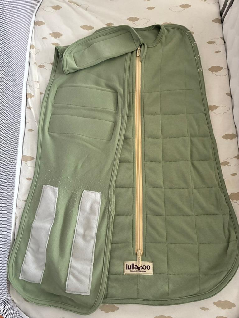 Lullaboo slaapzak / inbakerzak baby – groen, Ophalen of Verzenden, Zo goed als nieuw, Minder dan 70 cm, Slaapzak