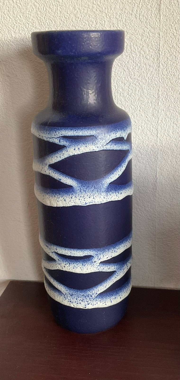 Mooie vintage / retro vaas van Scheurich, West Germany, Ophalen of Verzenden, Gebruikt, Blauw