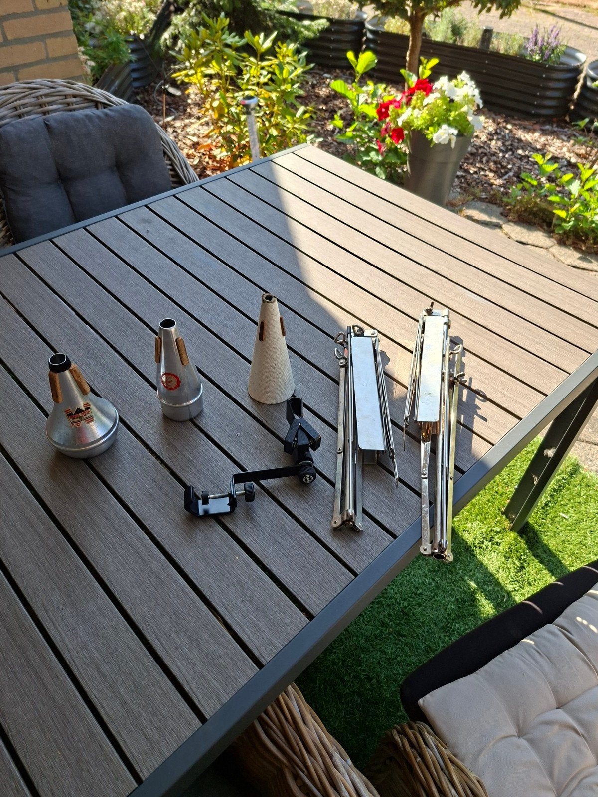 3 dempers voor trompet/cornet, Ophalen of Verzenden, Gebruikt, Overige typen, Met koffer