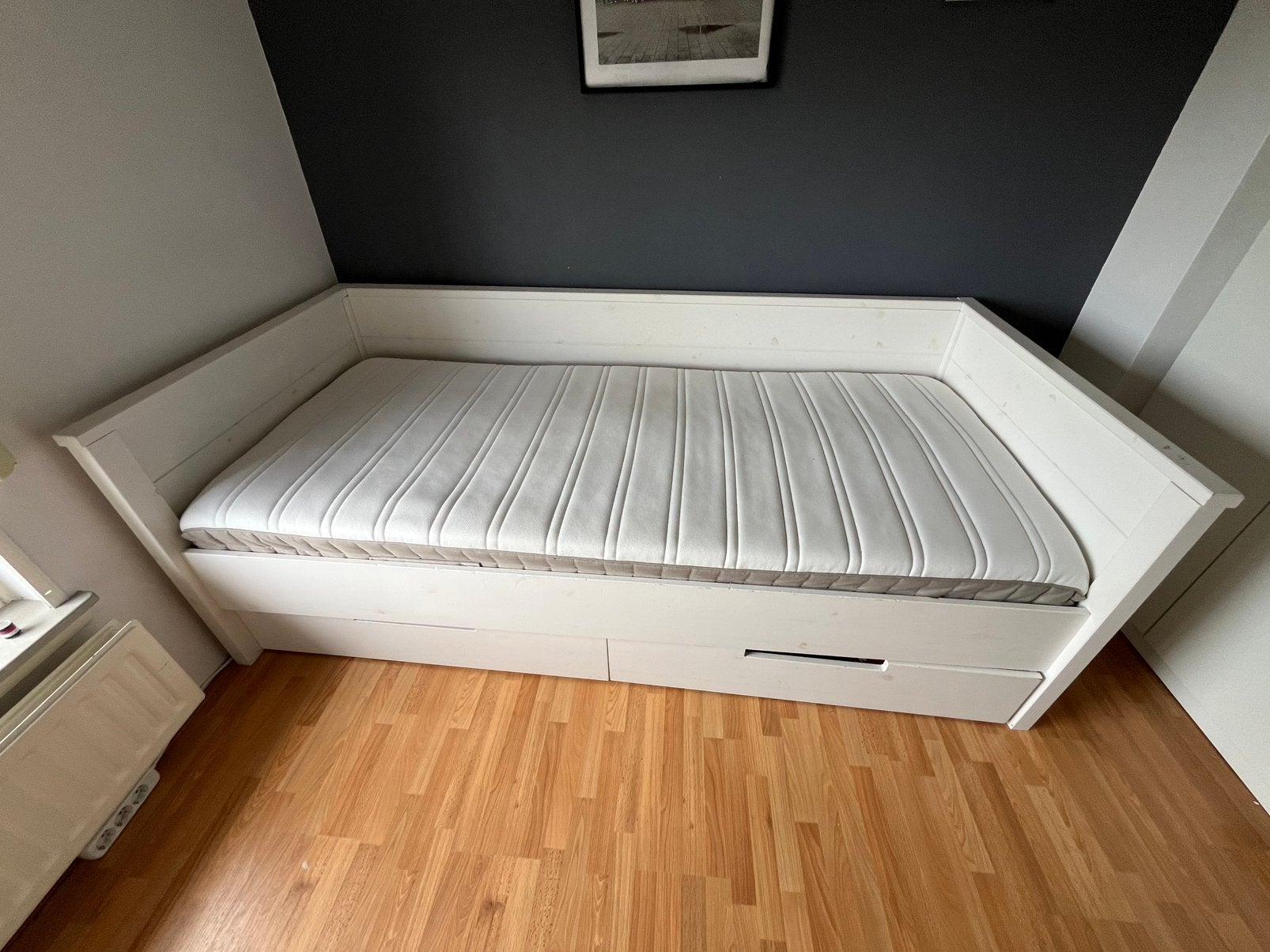 Mooie tienerbed compleet met IKEA lattenbodem en matras, Ophalen, Gebruikt, 90 cm, Eenpersoons