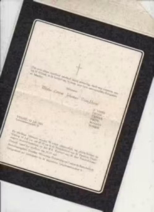 Rouwbrief 1954 Vught Vries Piron., Ophalen of Verzenden, Rouwkaart