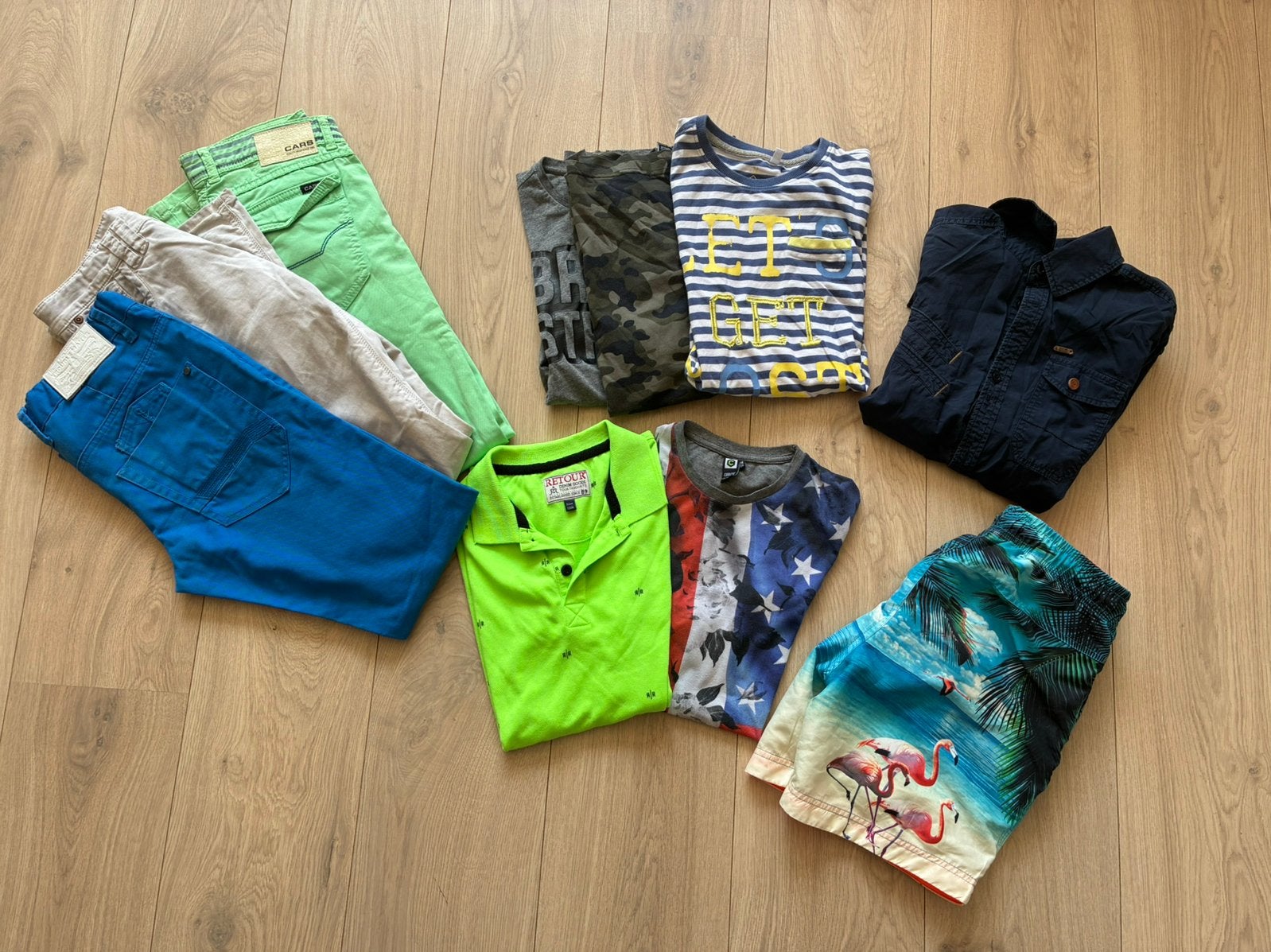 Mooie zomerkleding jongen, lange broeken + zwemshort 158/164, Ophalen of Verzenden, Zo goed als nieuw, Maat 158