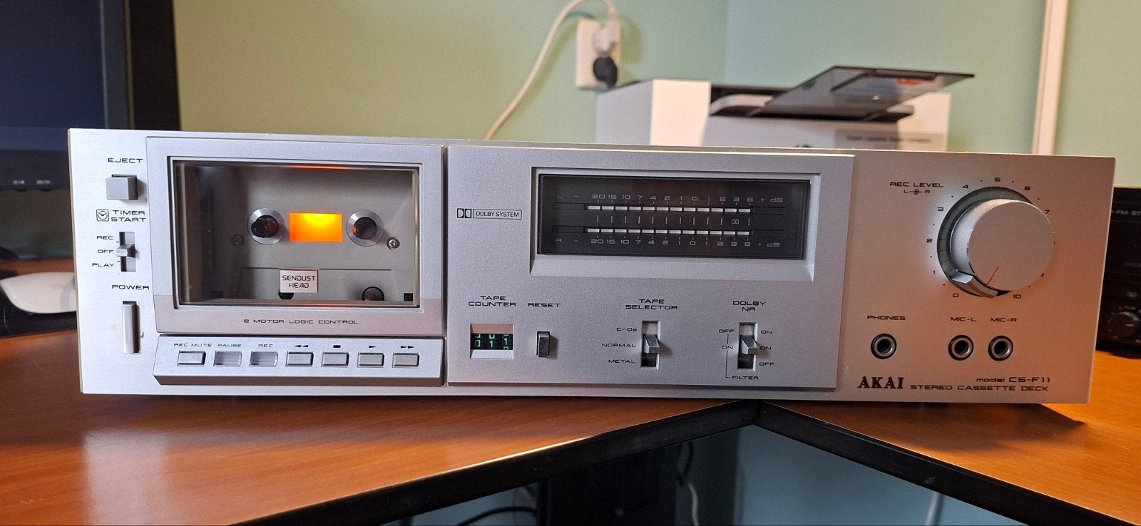 Akai CS-F11 Stereo Cassettedeck (Defect), Ophalen of Verzenden, Enkel, Akai, Tiptoetsen