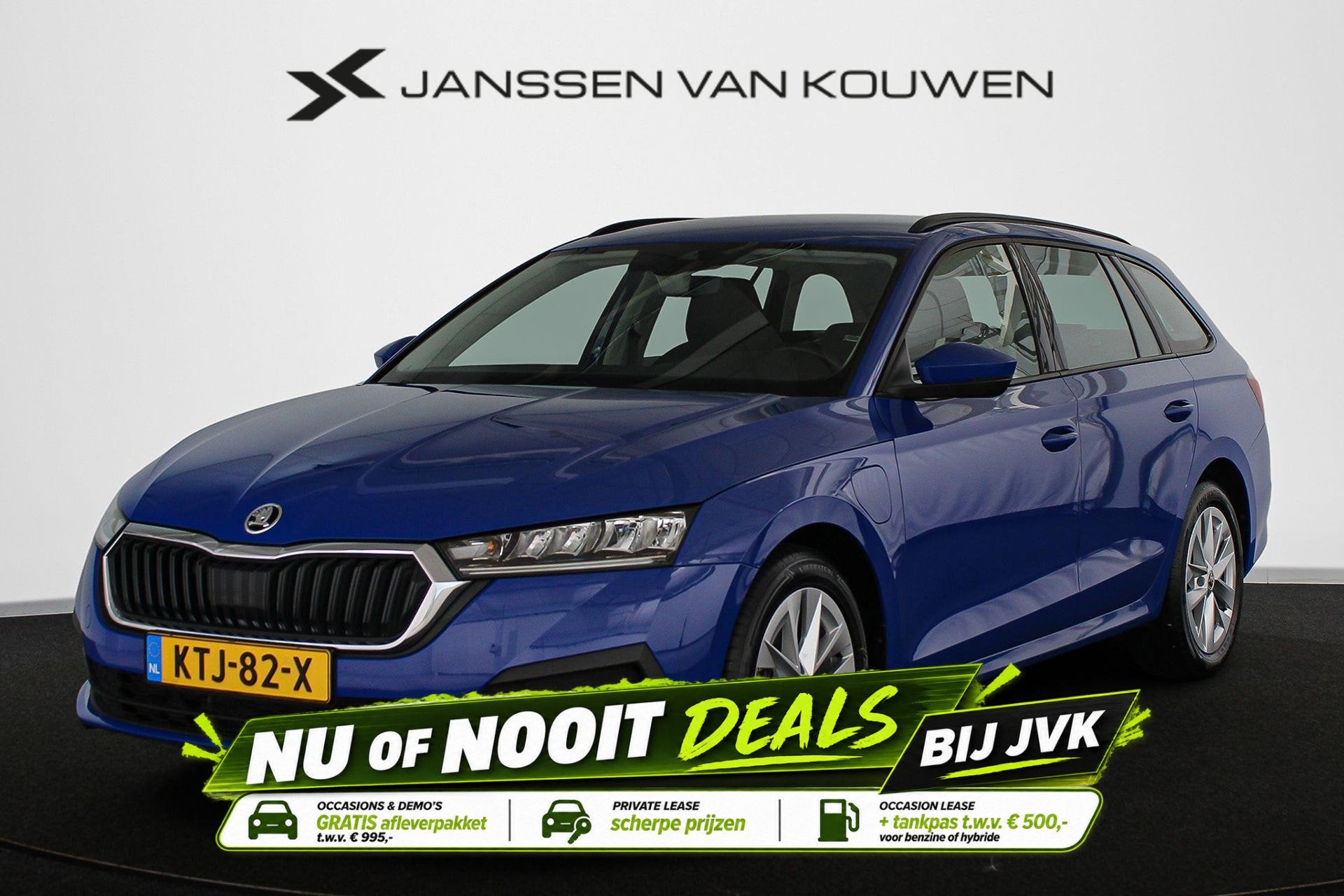 Skoda Octavia Combi 1.4 TSI iV PHEV Business Edition Keyless, Auto's, Stof, Gebruikt, 4 cilinders, Blauw