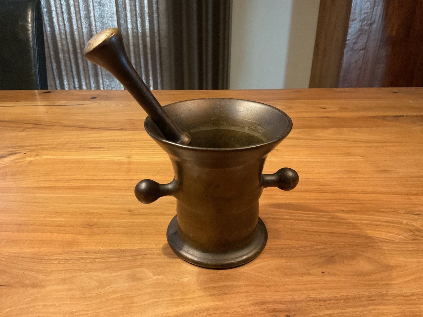 Antieke Bronzen Vijzel met Stamper, Ophalen of Verzenden, Brons