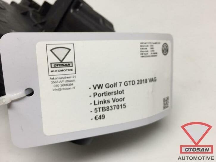 vw golf 7 gtd 2018 vag portierslot links voor 5tb837015, Gebruikt, Volkswagen, Volkswagen AG, Voor