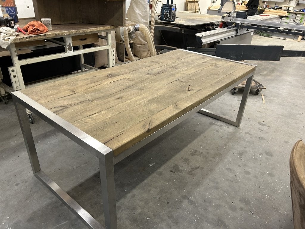 Eiken eetkamer tafel | eiken tafelblad |eiken nieuw eettafel, Huis en Inrichting, Tafelonderdelen, Ophalen, 100 tot 150 cm, Eikenhout
