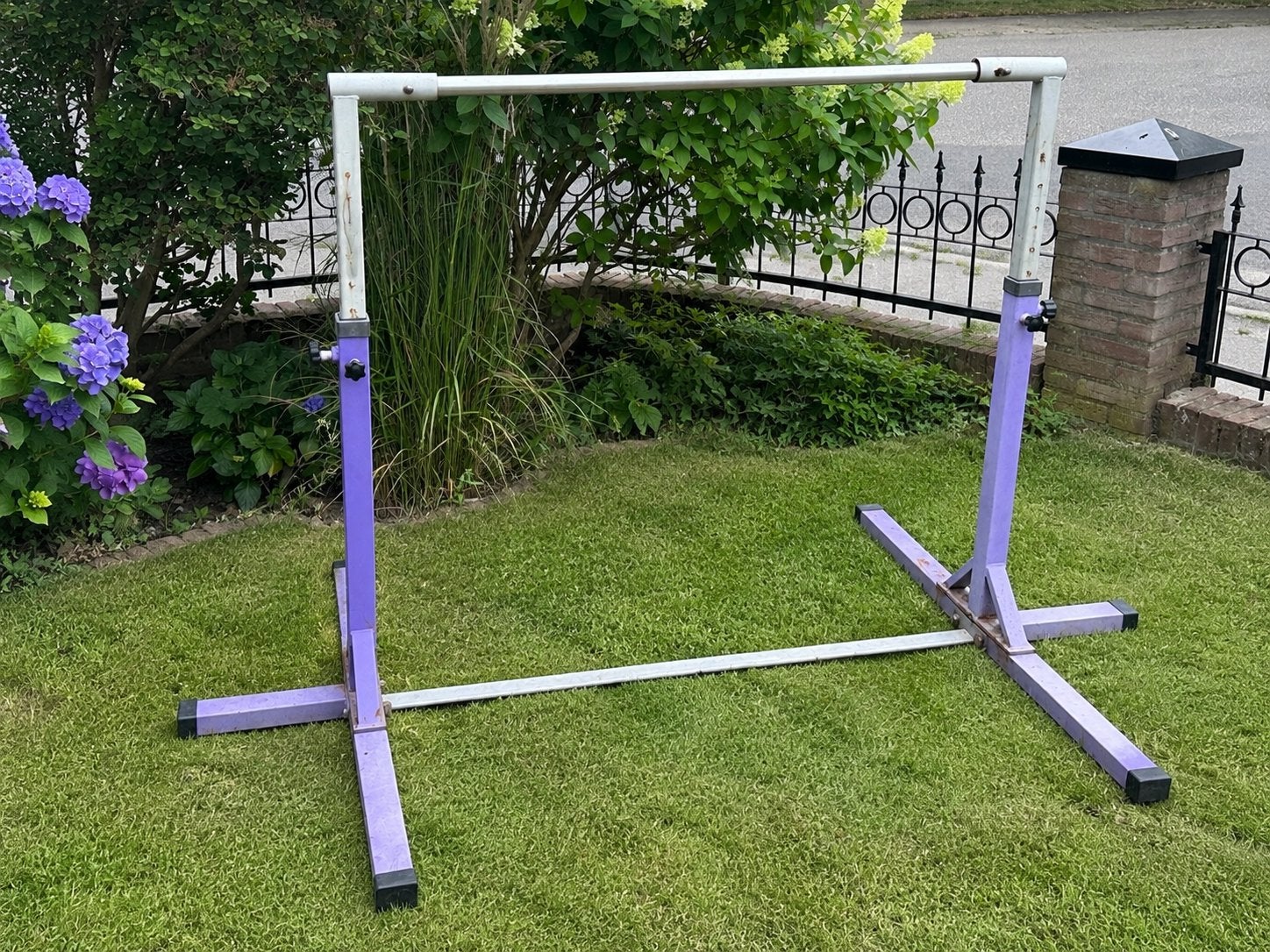 (Gereserveerd)Verstelbare Turnrek / voor Thuisgebruik, Sport en Fitness, Turnen, Ophalen, Gebruikt, Paars, Materiaal