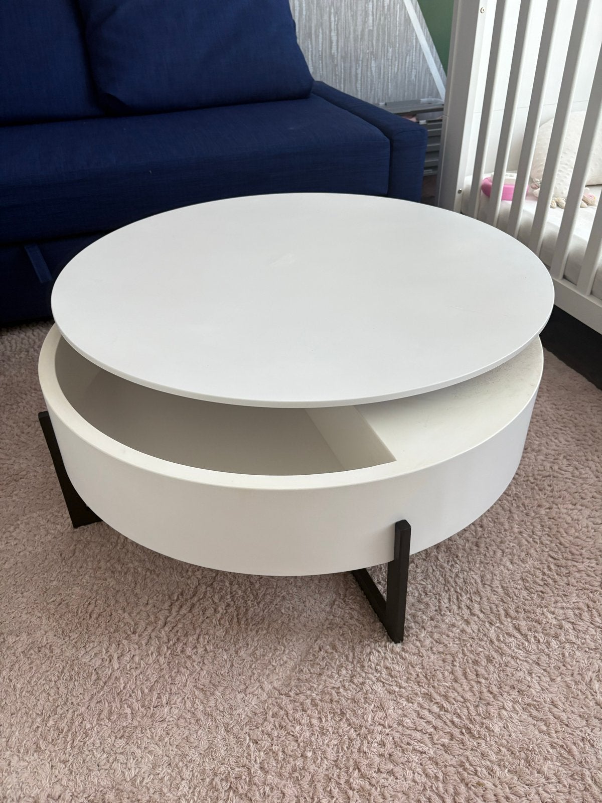 Fredriks Meldal salontafel met opbergruimte, Ophalen, 50 – 75, Rond, 50 tot 100 cm