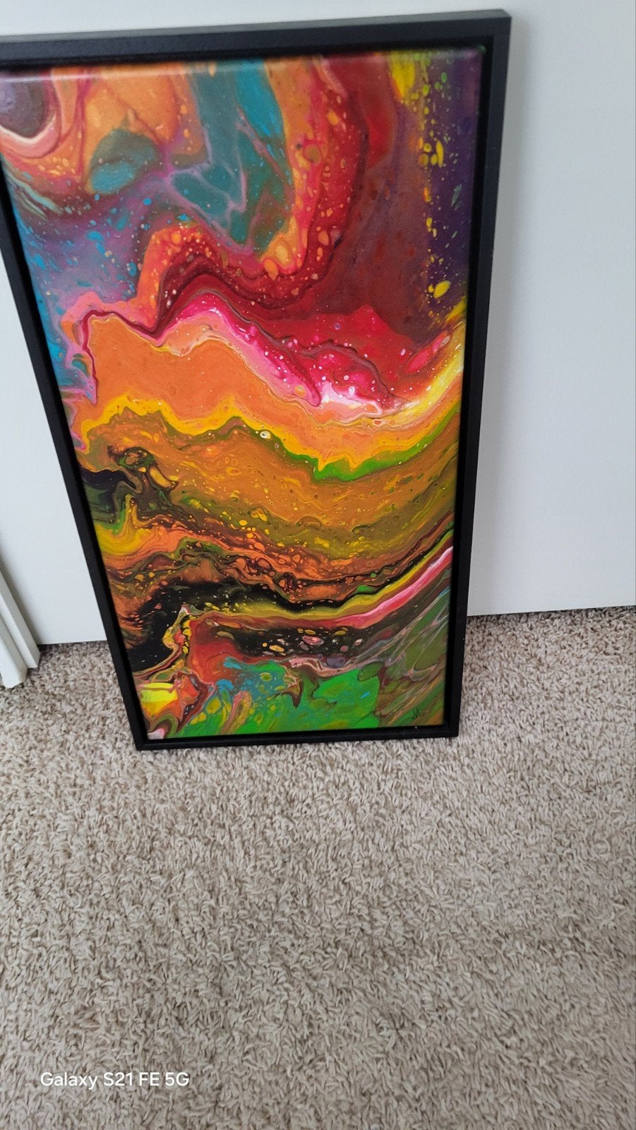 Abstract schilderij met lijst, Ophalen of Verzenden