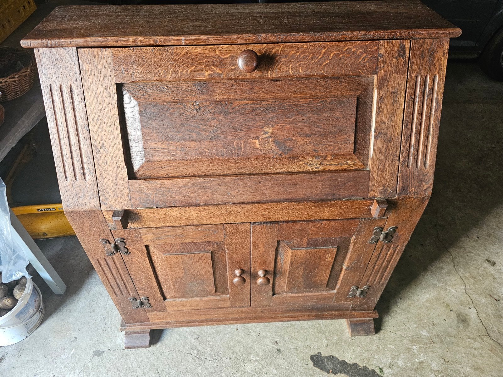 Prachtige gedulste eikenhouten kast / klepkast, Huis en Inrichting, Ophalen, Gebruikt