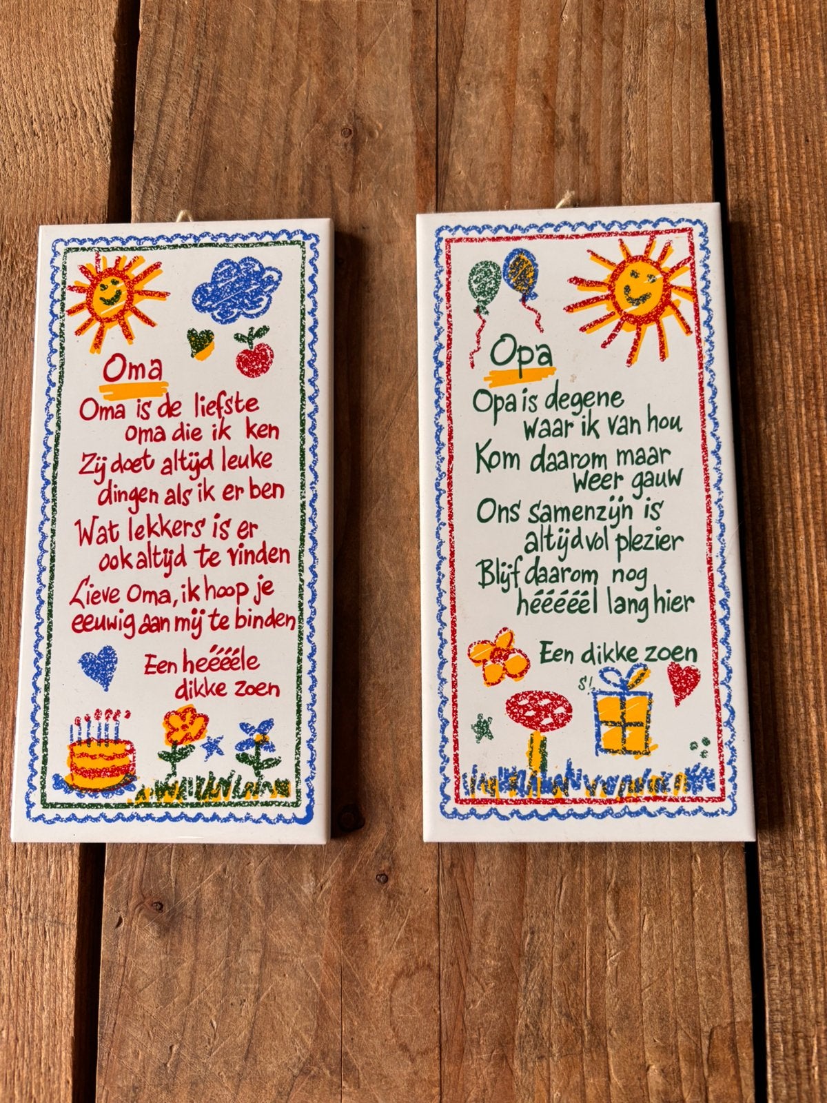 Teksttegel voor de liefste opa en oma, Ophalen of Verzenden