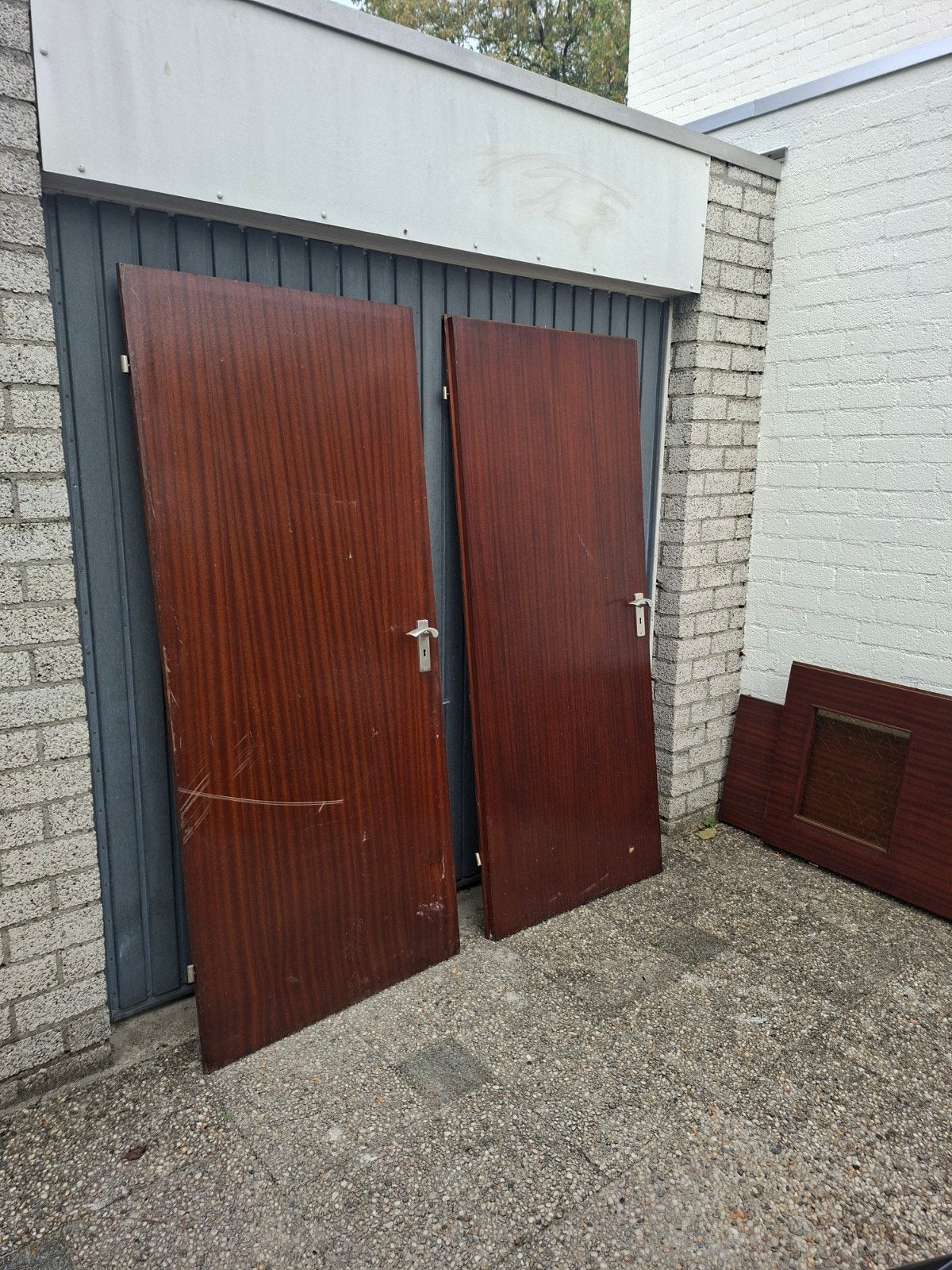 jaren 70 mahonie hout fineer binnendeuren, Doe-het-zelf en Verbouw, Ophalen, Gebruikt, 80 tot 100 cm, Binnendeur