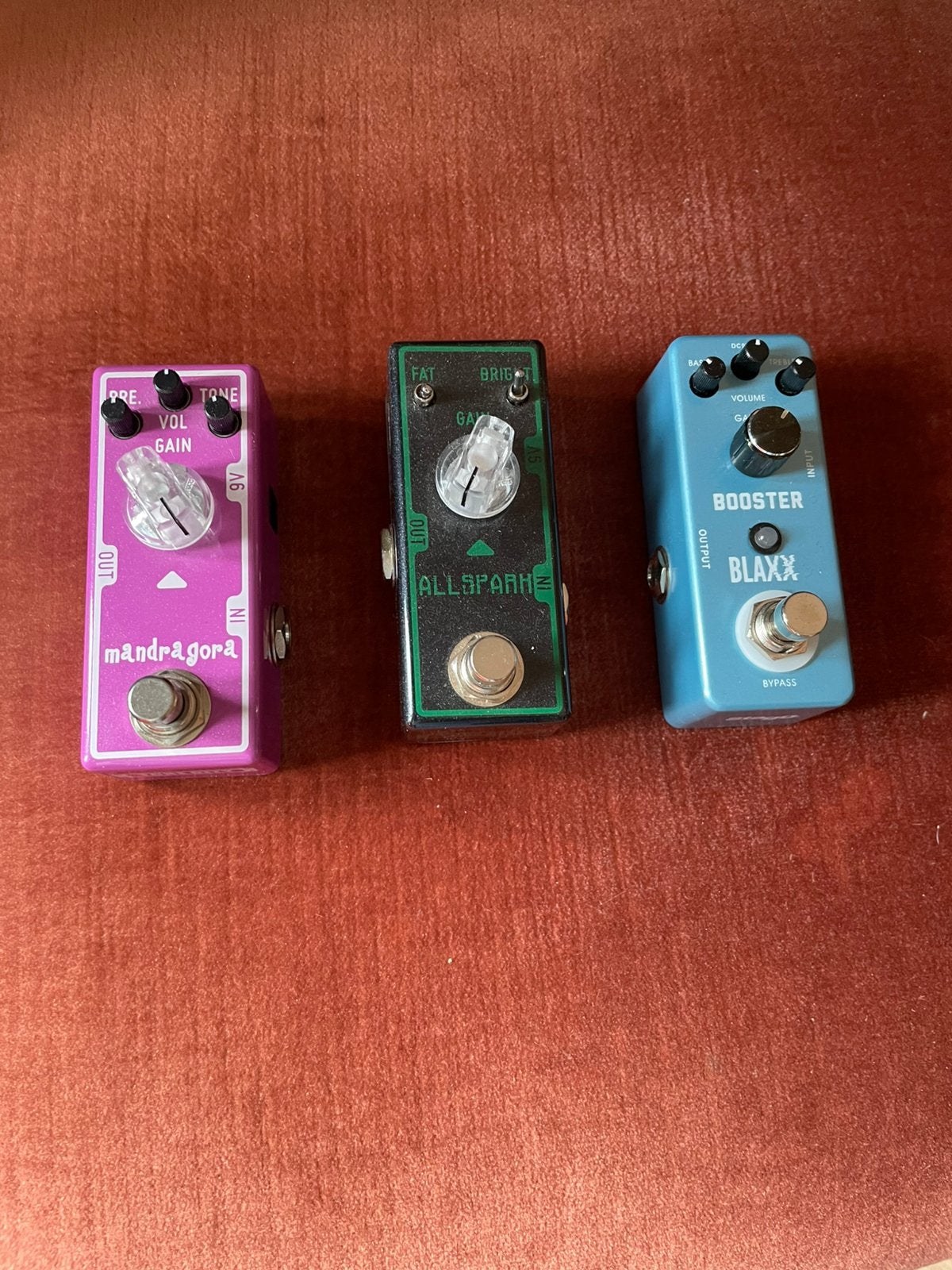 3 pedalen: Tone City Mandragora & Spark en Stagg Blaxx Boost, Muziek en Instrumenten, Ophalen of Verzenden, Zo goed als nieuw