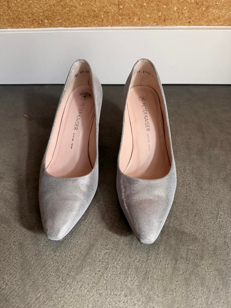 Zilveren Peter Kaiser pumps mt 39 (6), Ophalen of Verzenden, Zo goed als nieuw, Overige kleuren