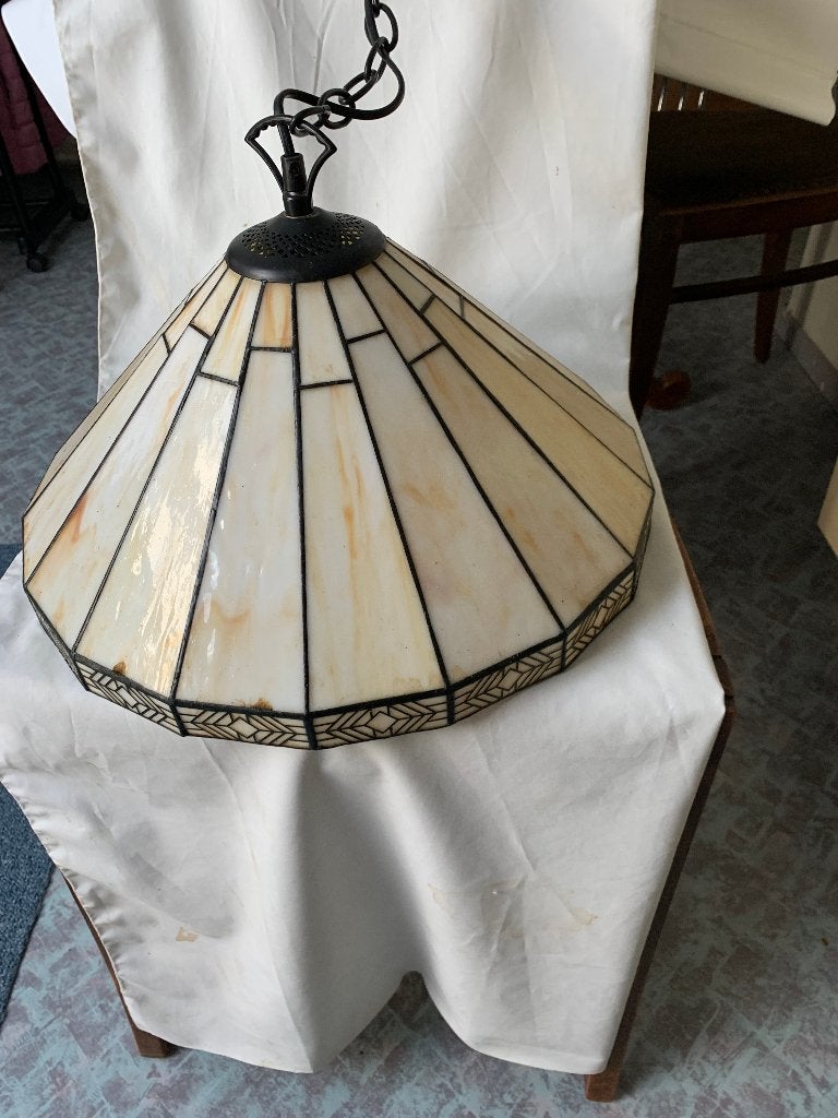 Tiffany-stijl hanglamp met gebrandschilderd glas, Ophalen