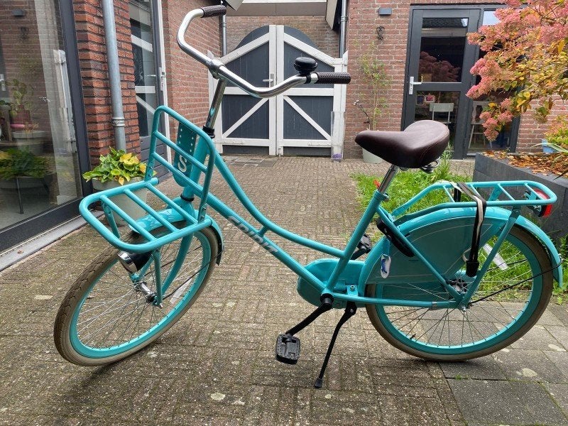 Spirit transportfiets turquoise met voordrager, Terugtraprem, Gebruikt, 50 tot 53 cm, Ophalen